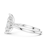 Gold Ring DDLR-163, Marquise center stone, White Gold, view 3