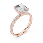 Gold Ring DDLR-161, Oval center stone, Rose Gold, view 2