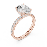 Gold Ring DDLR-161, Oval center stone, Rose Gold, view 2