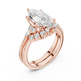 Gold Ring DDLR-440, Marquise center stone, Rose Gold, view 2