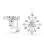 Gold Earrings L03-11, White Gold, view 1