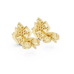 14K Solid Gold Lab Diamond Cluster Earrings, Yellow Gold, view 3