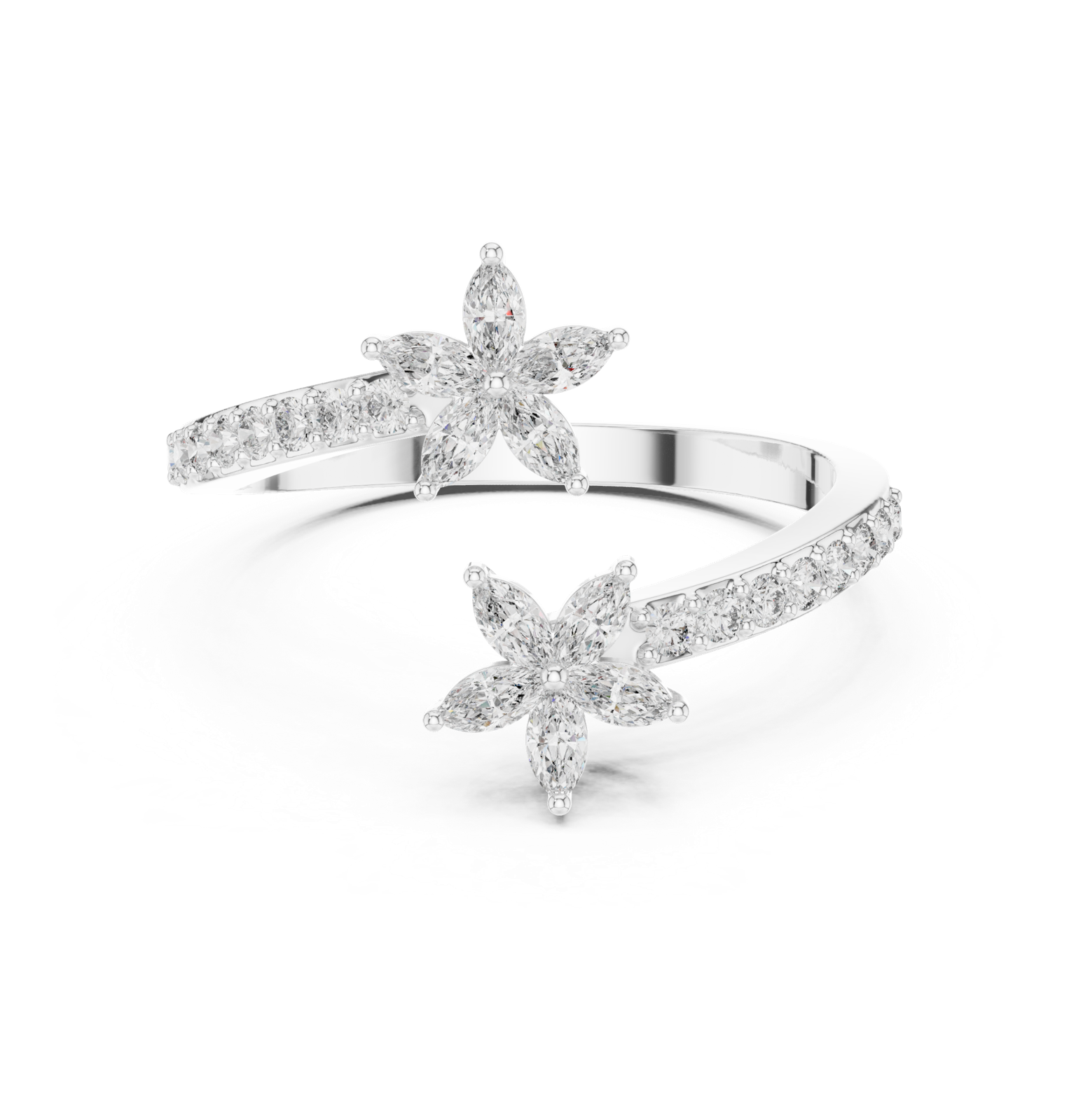 Gold Ring AGDLR-257, White Gold, view 4