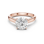 Gold Jewelry L36-18, Round center stone, Rose Gold