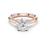 Gold Jewelry L36-18, Round center stone, Rose Gold