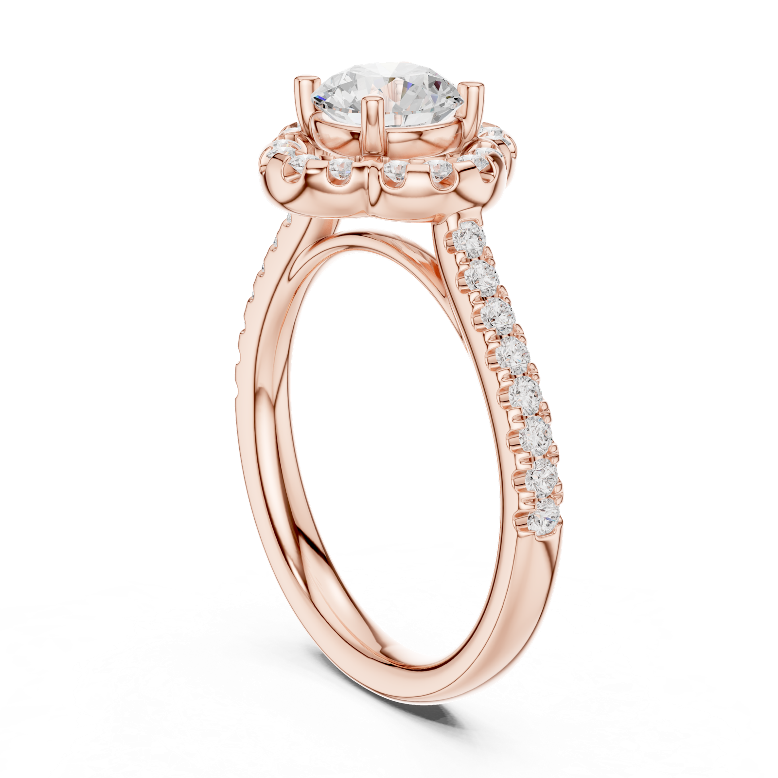 Gold Ring DDLR-670, Rose Gold, view 1