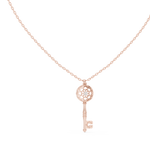 14K Solid Gold Lab Diamond Pendant Necklace, Rose Gold, view 1