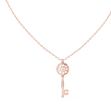 14K Solid Gold Lab Diamond Pendant Necklace, Rose Gold, view 1