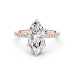 Gold Jewelry L36-16, Marquise center stone, Rose Gold