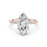Gold Jewelry L36-16, Marquise center stone, Rose Gold