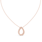 14K Solid Gold Lab Diamond Pendant Necklace, Rose Gold, view 4