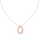 14K Solid Gold Lab Diamond Pendant Necklace, Rose Gold, view 4