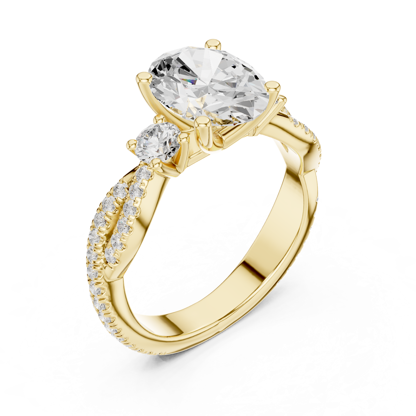 Gold Ring DDLR-1036, Yellow Gold, view 2