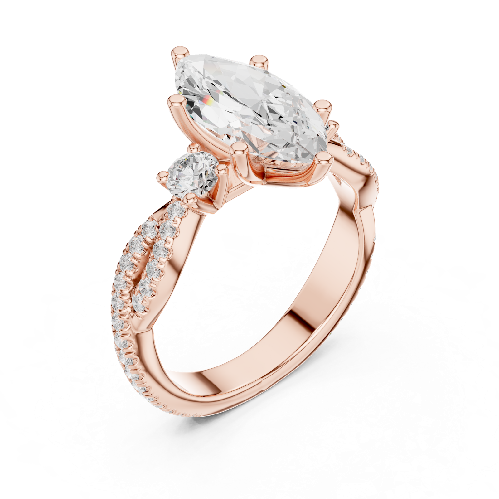 Gold Ring DDLR-1035, Rose Gold, view 2