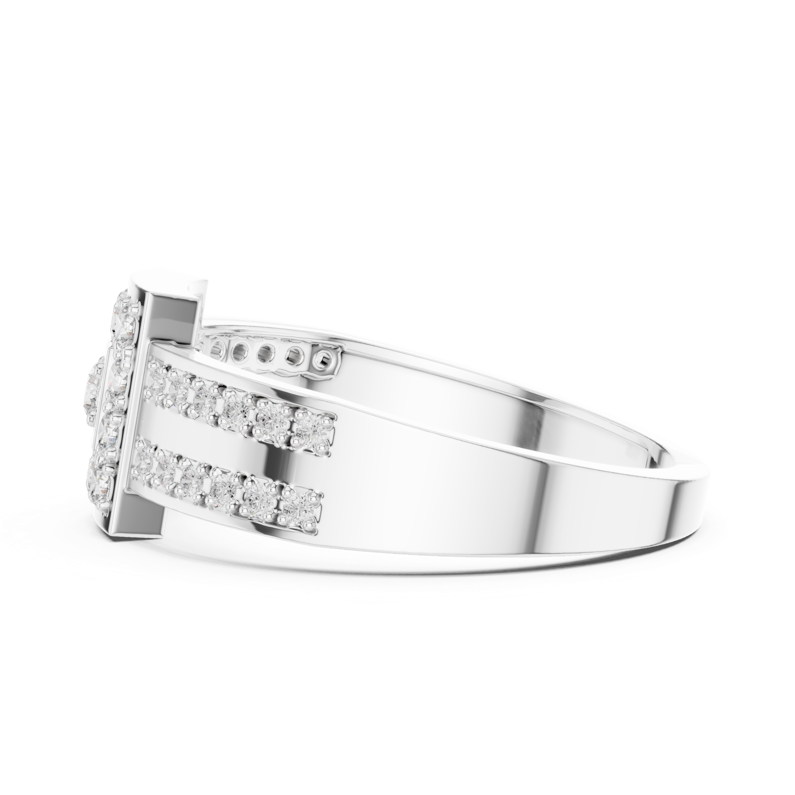 Gold Ring DDLR-806, White Gold, view 3
