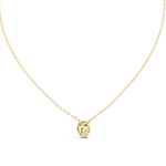 14K Solid Gold Lab Diamond Halo Pendant Necklace, Yellow Gold, view 4