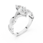Gold Ring DDLR-1104, White Gold, view 2