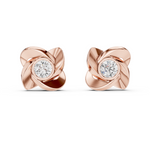 14K Solid Gold Lab Diamond Stud Earrings, Rose Gold