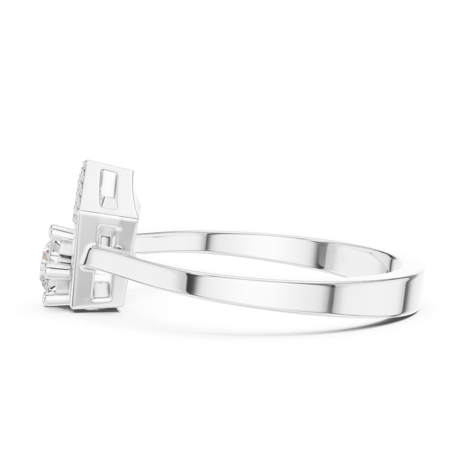 Gold Ring DDLR-842, White Gold, view 3