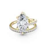 Gold Jewelry L35-39, Marquise center stone, Yellow Gold