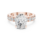 Gold Jewelry L35-63, Oval center stone, Rose Gold, view 4
