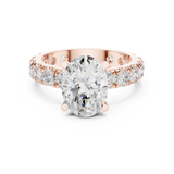 Gold Jewelry L35-63, Oval center stone, Rose Gold, view 4