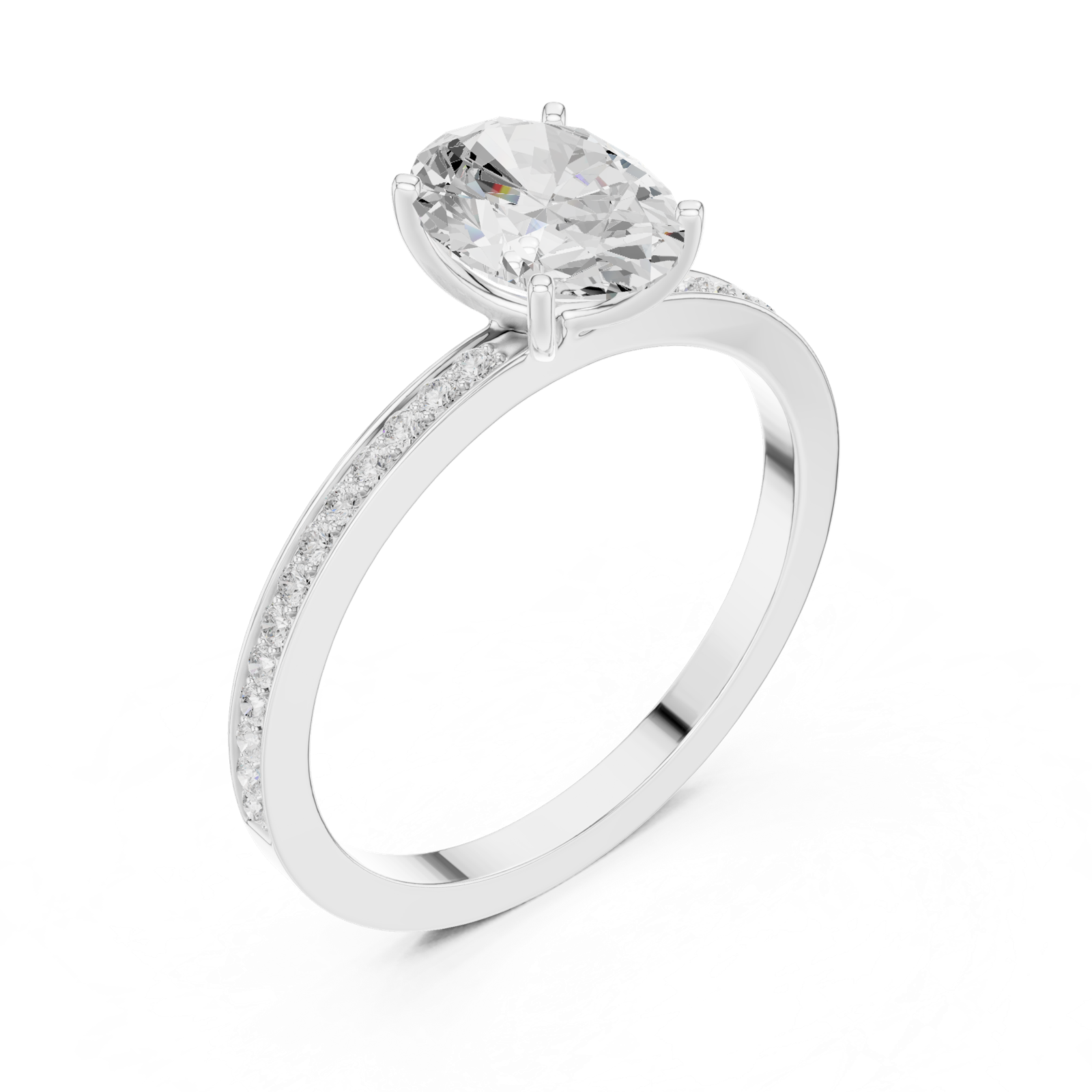 Gold Ring DDLR-1061, White Gold, view 2