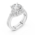Gold Ring DDLR-440, Round center stone, White Gold, view 2