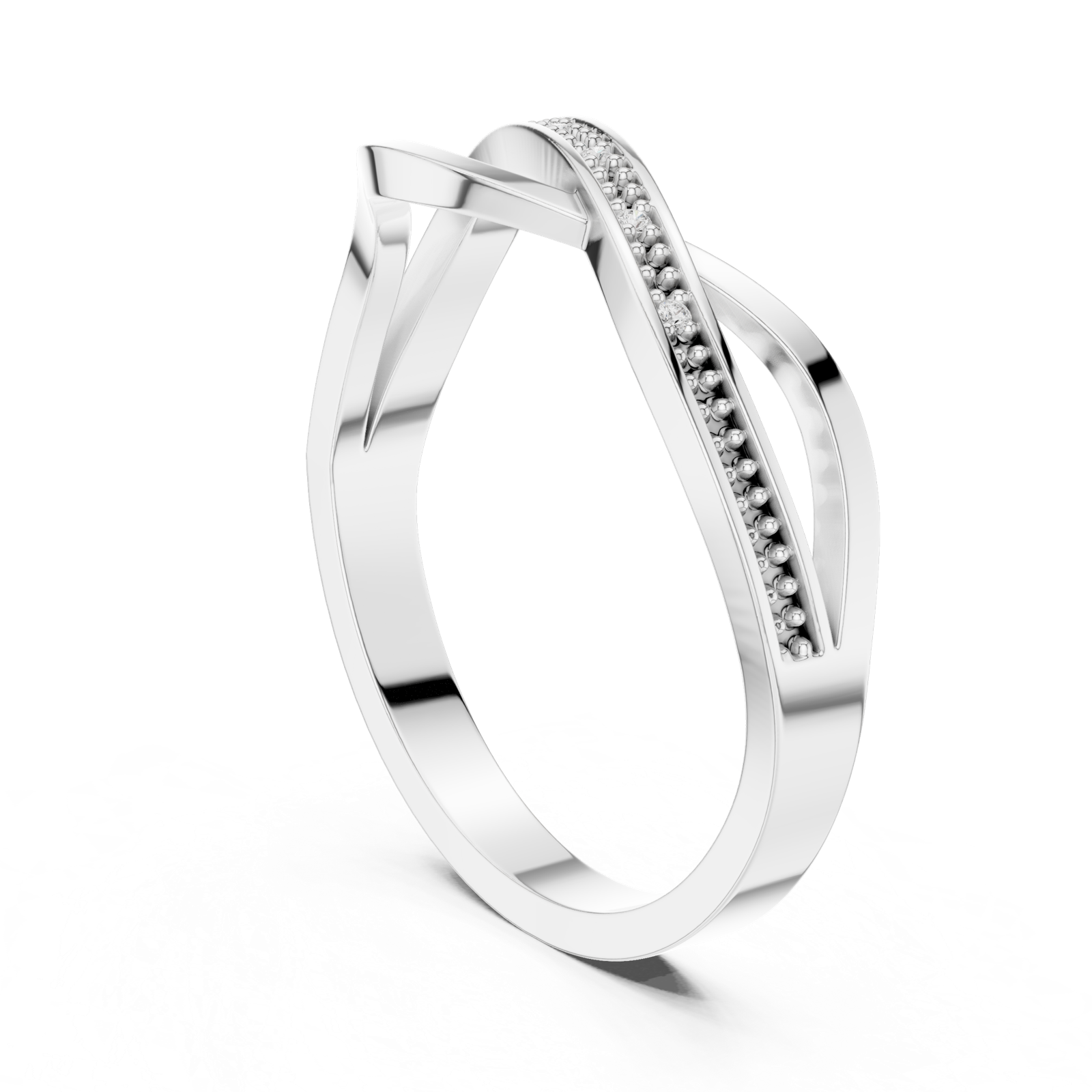Gold Ring DDLR-738, White Gold, view 1