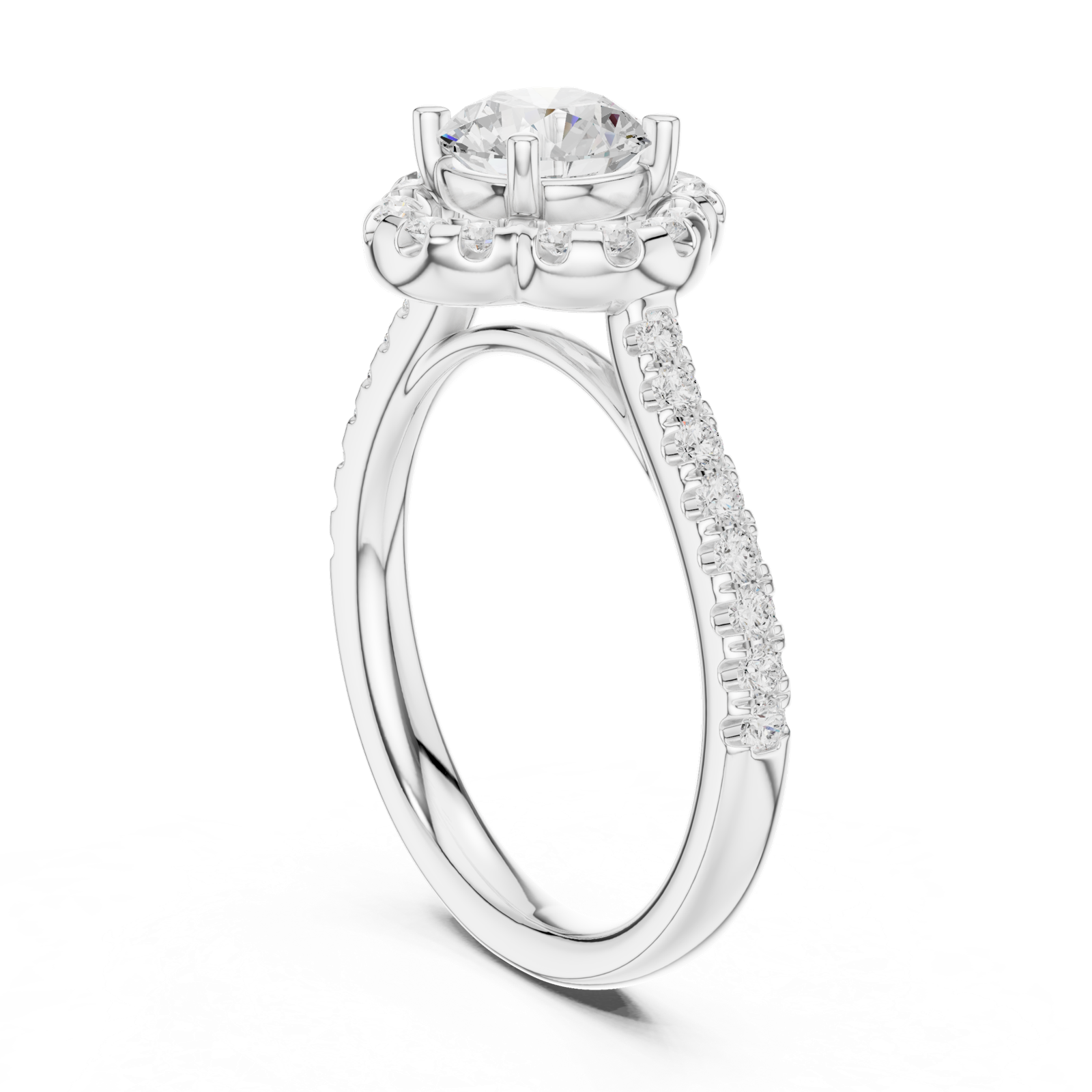 Gold Ring DDLR-670, White Gold, view 1