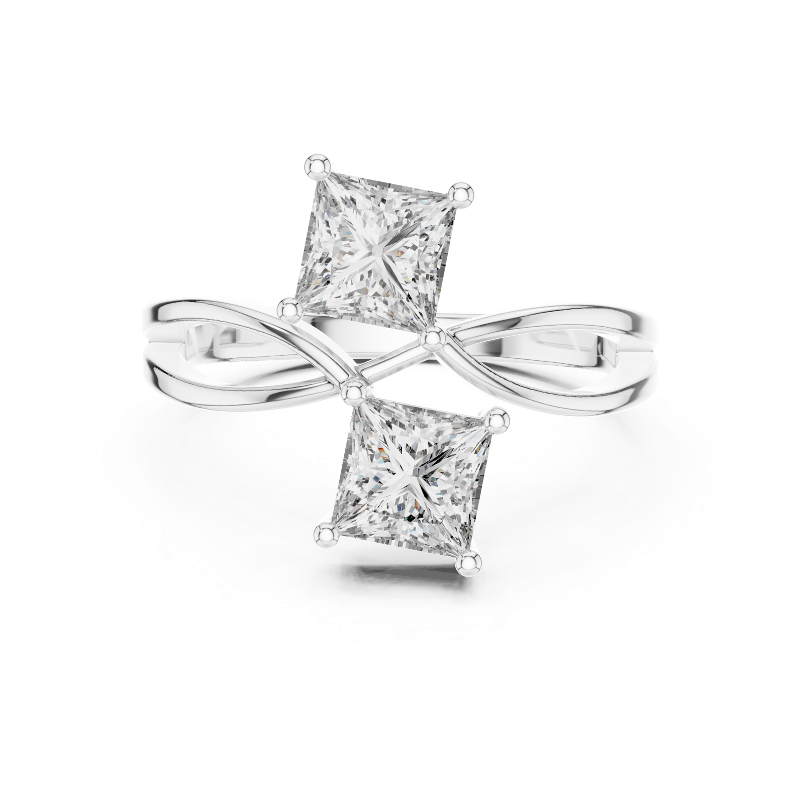Gold Ring L03-444, White Gold, view 4
