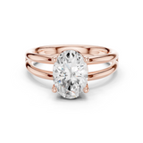 Gold Jewelry L36-9, Oval center stone, Rose Gold