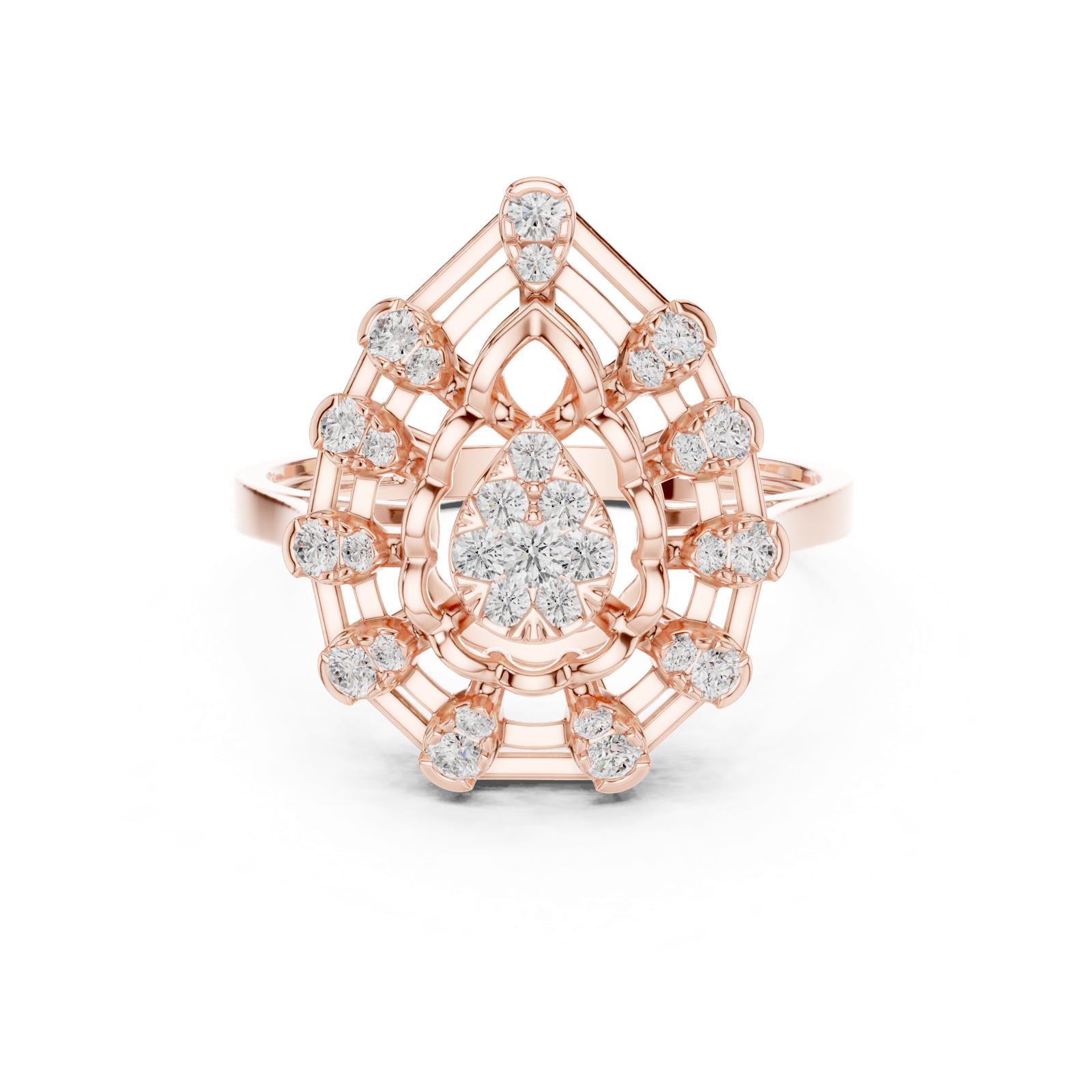 Gold Ring DDLR-822, Rose Gold, view 4