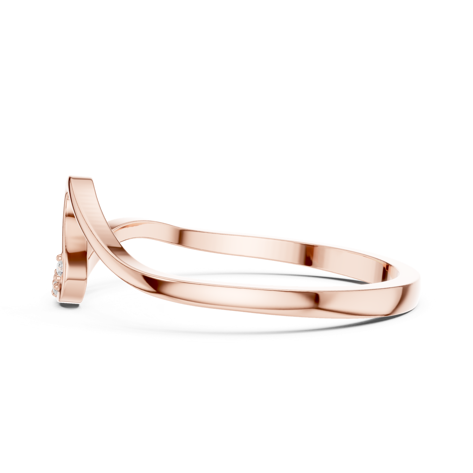 Gold Ring DDLR-721, Rose Gold, view 3