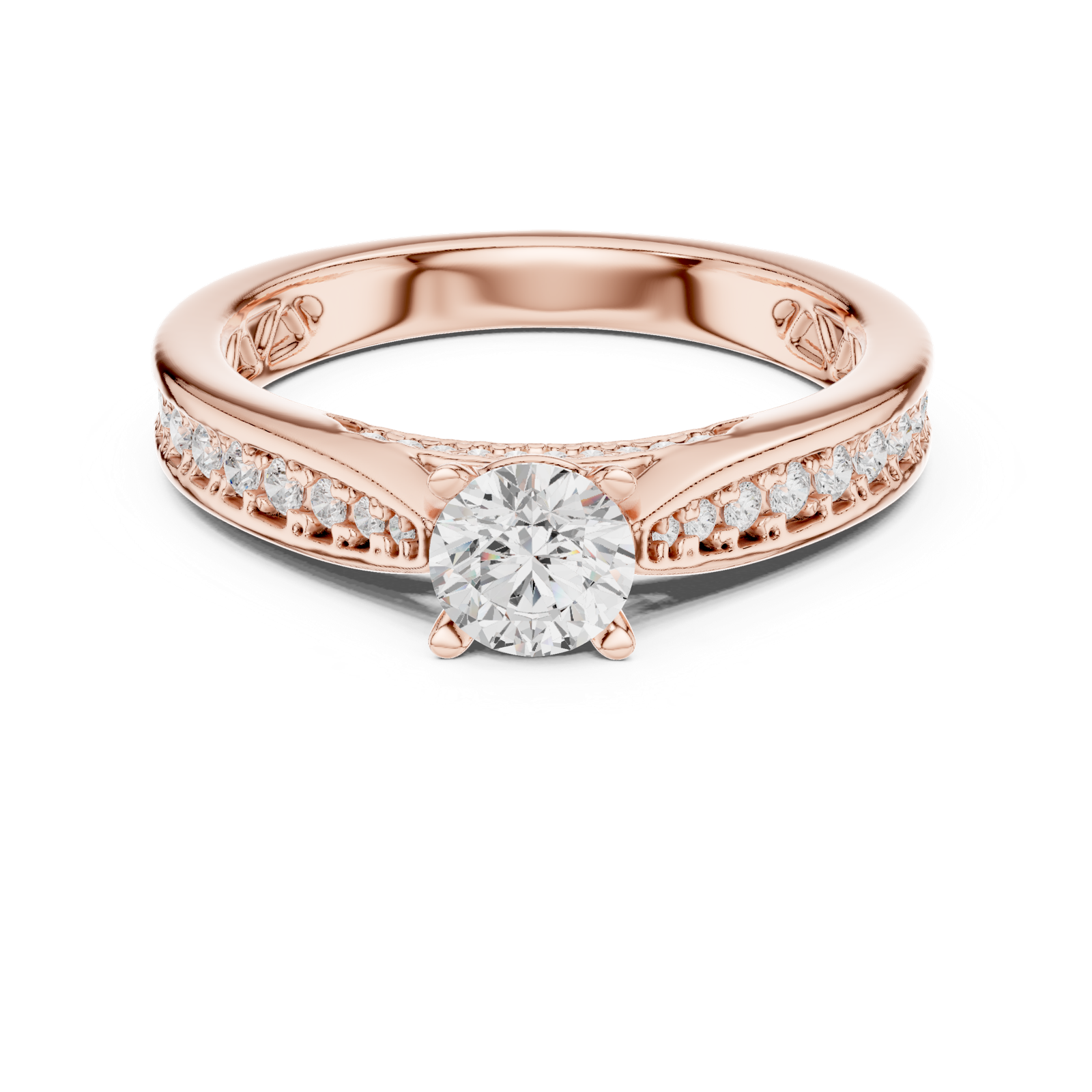 Gold Ring LR-0311, Rose Gold, view 4