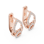 14K Solid Gold Lab Diamond Drop Earrings, Rose Gold, view 2