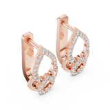 14K Solid Gold Lab Diamond Drop Earrings, Rose Gold, view 2