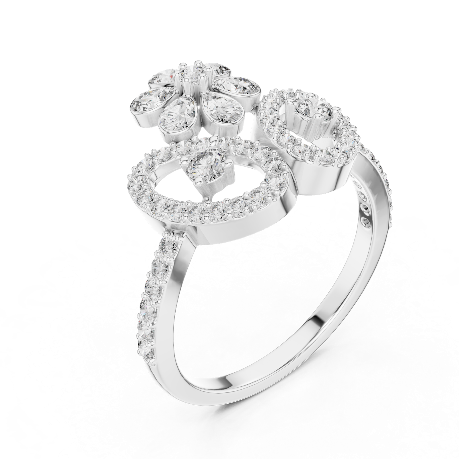 Gold Ring LR-01 (52), White Gold, view 2