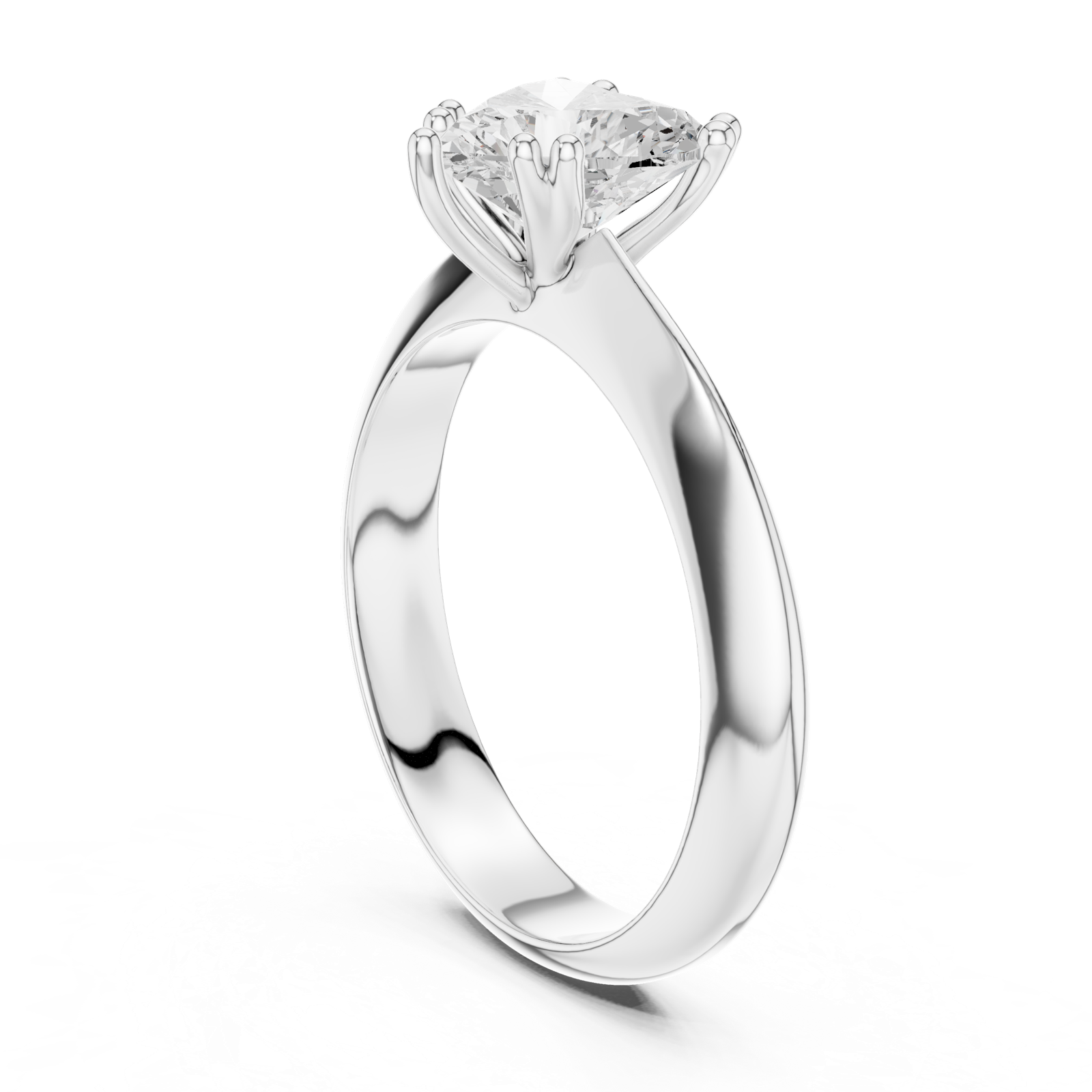 Gold Jewelry L36-8, Heart center stone, White Gold, view 1