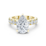 Gold Jewelry L35-63, Pear center stone, Yellow Gold