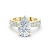 Gold Jewelry L35-63, Pear center stone, Yellow Gold
