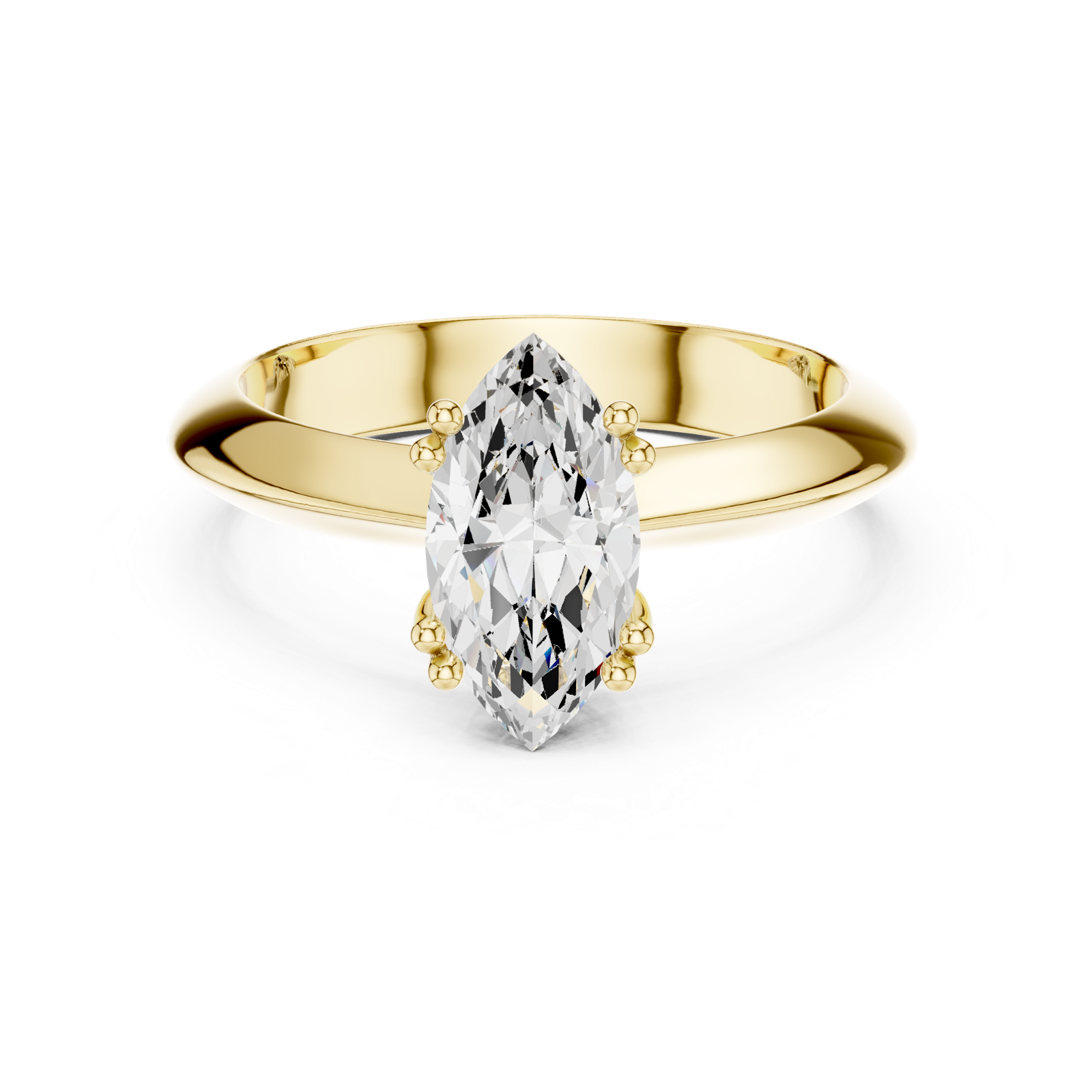 Gold Jewelry L36-8, Marquise center stone, Yellow Gold, view 4