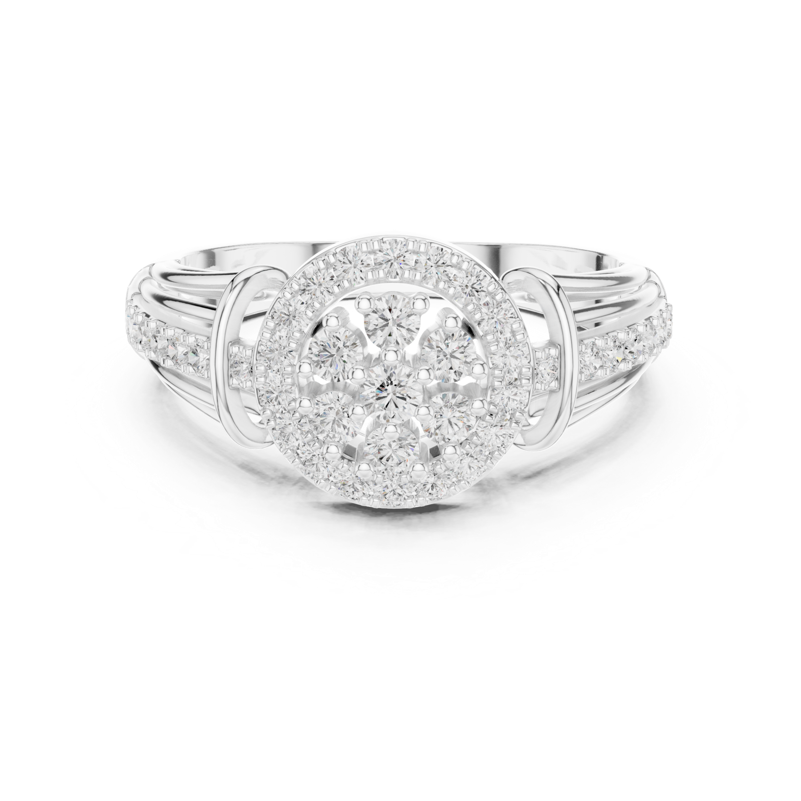 Gold Ring DDLR-762, White Gold, view 4