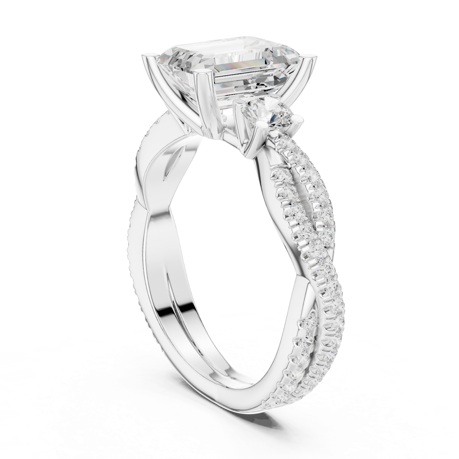 Gold Ring DDLR-281, White Gold, view 1