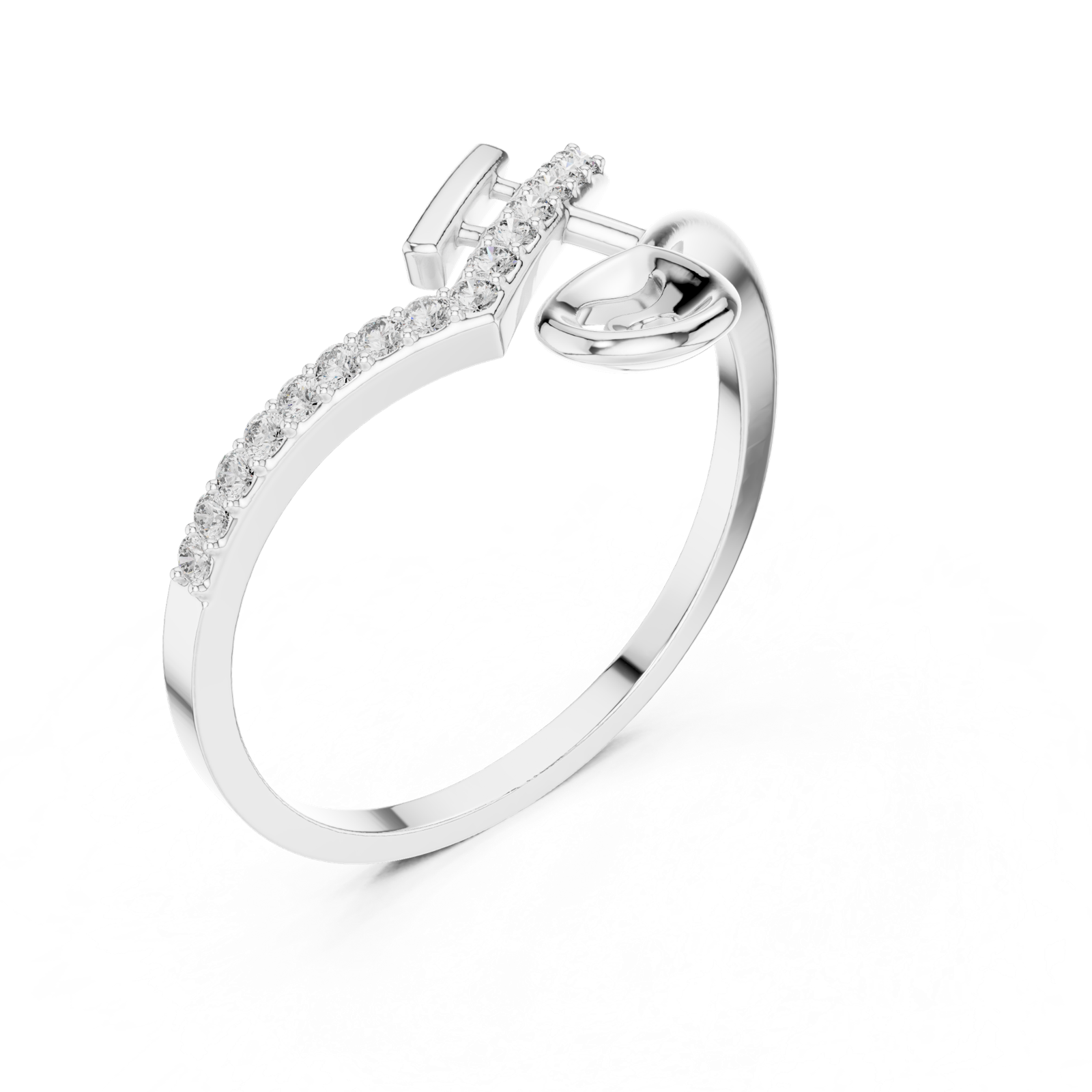 Gold Ring 1 (218), White Gold, view 2