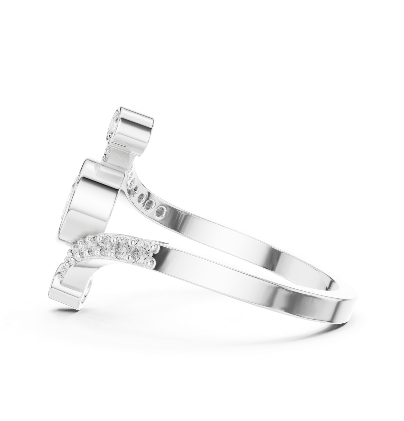 Gold Ring ALR-276, White Gold, view 3