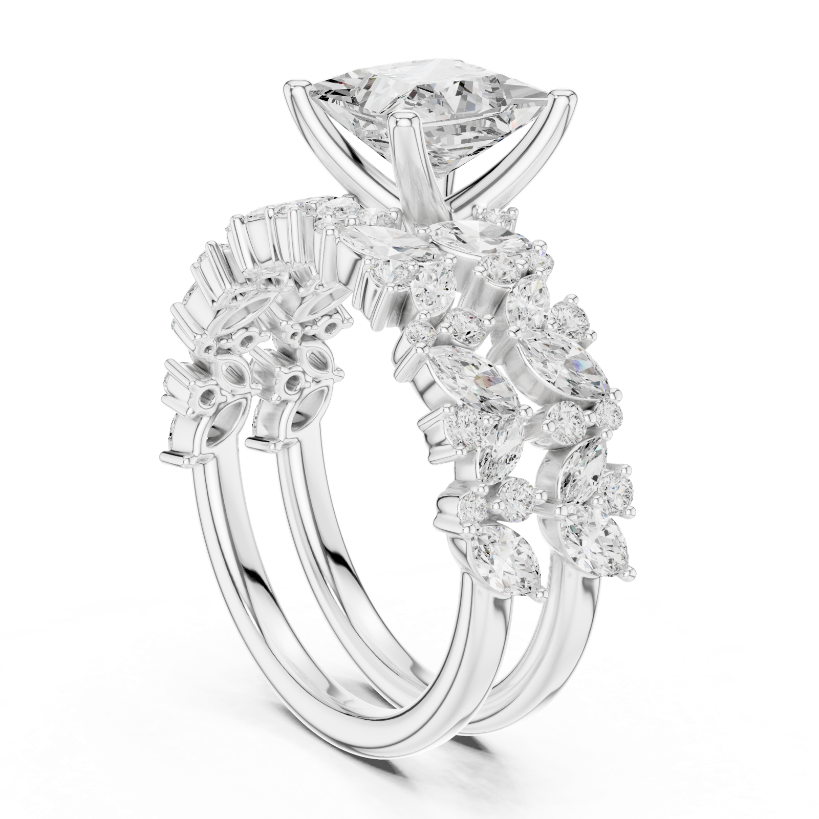 Gold Ring DDLR-945, White Gold, view 1