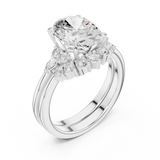 Gold Ring DDLR-440, Oval center stone, White Gold, view 2