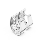 14K Solid Gold Lab Diamond Cluster Earrings, White Gold, view 2