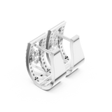 14K Solid Gold Lab Diamond Cluster Earrings, White Gold, view 2